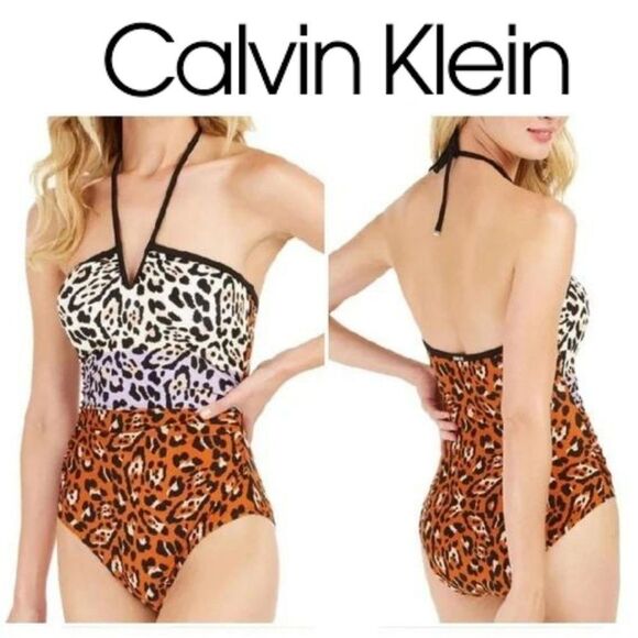 Calvin Klein Sz 6 V-Wire One-piece Halter - Picture 1 of 15